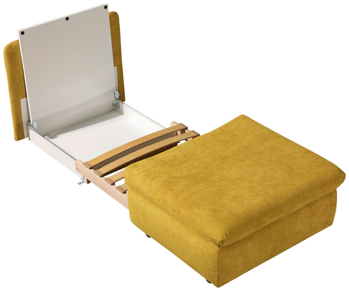 SCHLAFSESSEL in Flachgewebe Gelb  - Gelb, Design, Textil (90/89cm) - Novel