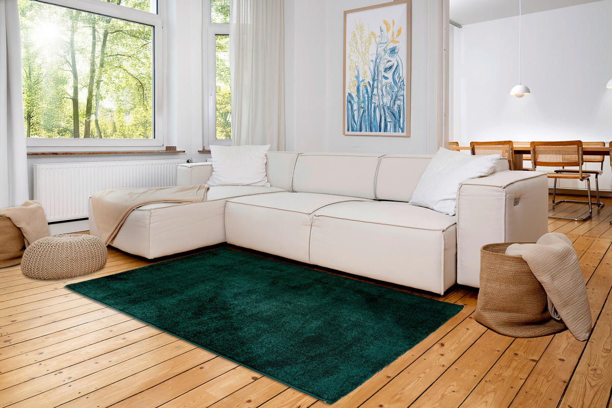 WEBTEPPICH 200/280 cm Sam Dunkelgrün rechteckig  - Dunkelgrün, Basics, Kunststoff (200/280cm) - Astra