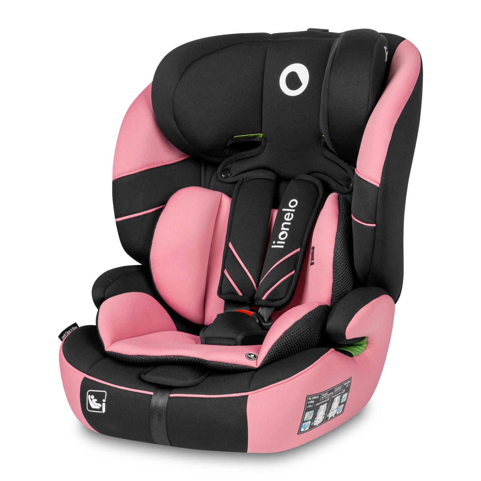KINDERAUTOSITZ Levi One i-Size  - Pink/Schwarz, Basics, Kunststoff/Textil (52/46.5/58cm) - Lionelo