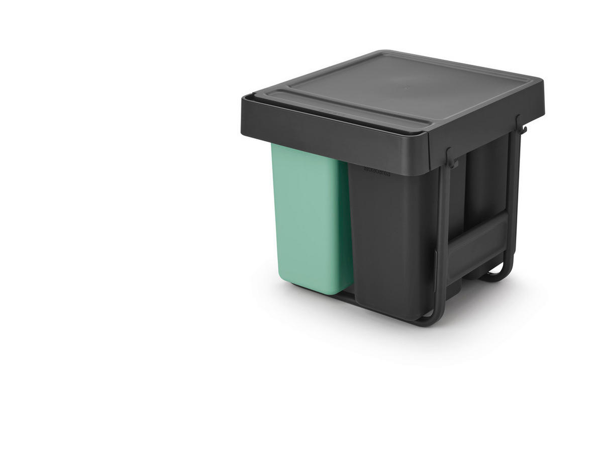 VGRADNI KOŠ ZA SMETI - zelena/antracit, Basics, umetna masa (40,4/39,6/48,1cm) - Brabantia