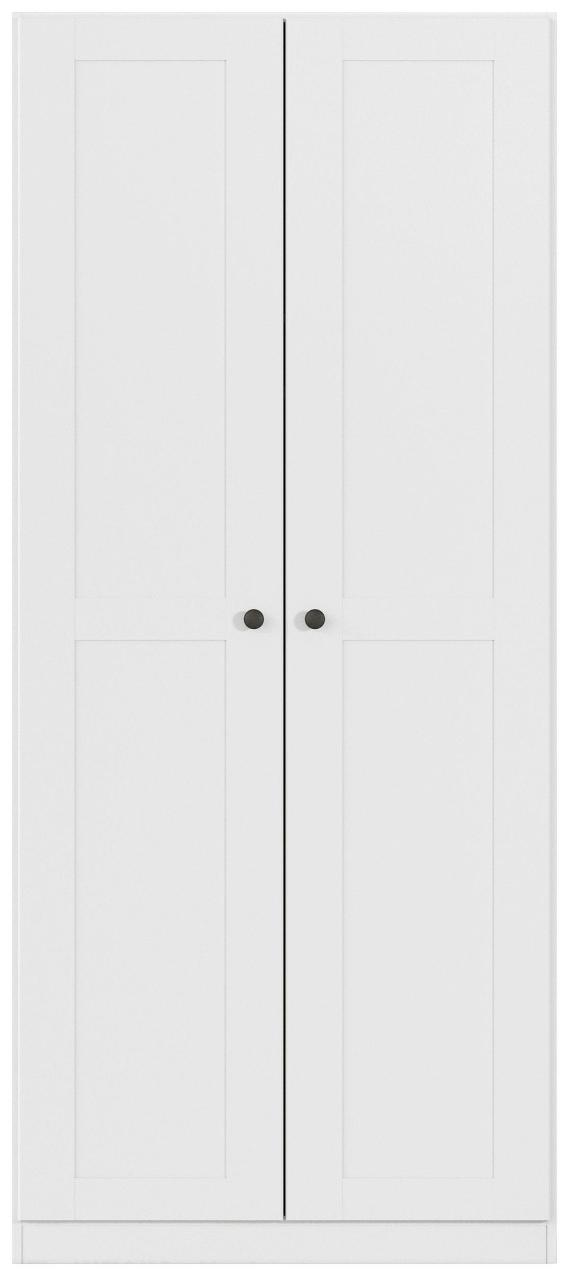 DREHTÜRENSCHRANK 91/210/54 cm,  in Weiß, 2-türig  - Schwarz/Weiß, KONVENTIONELL, Holzwerkstoff/Kunststoff (91/210/54cm) - home24