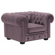 CHESTERFIELD-SESSEL - Wengefarben/Mauve, LIFESTYLE, Holz/Textil (115/76,5/96cm) - Landscape