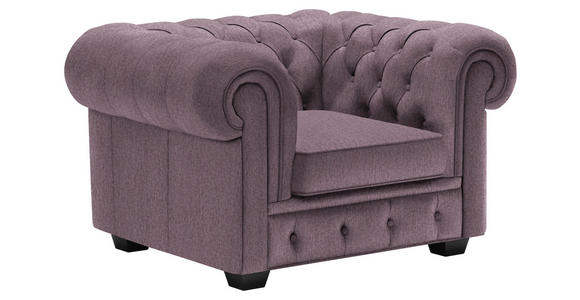 CHESTERFIELD-SESSEL - Wengefarben/Mauve, LIFESTYLE, Holz/Textil (115/76,5/96cm) - Landscape
