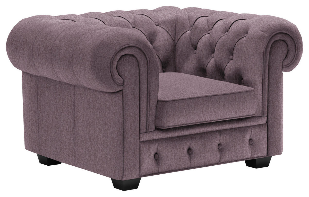 CHESTERFIELD-SESSEL - Wengefarben/Mauve, LIFESTYLE, Holz/Textil (115/76,5/96cm) - Landscape