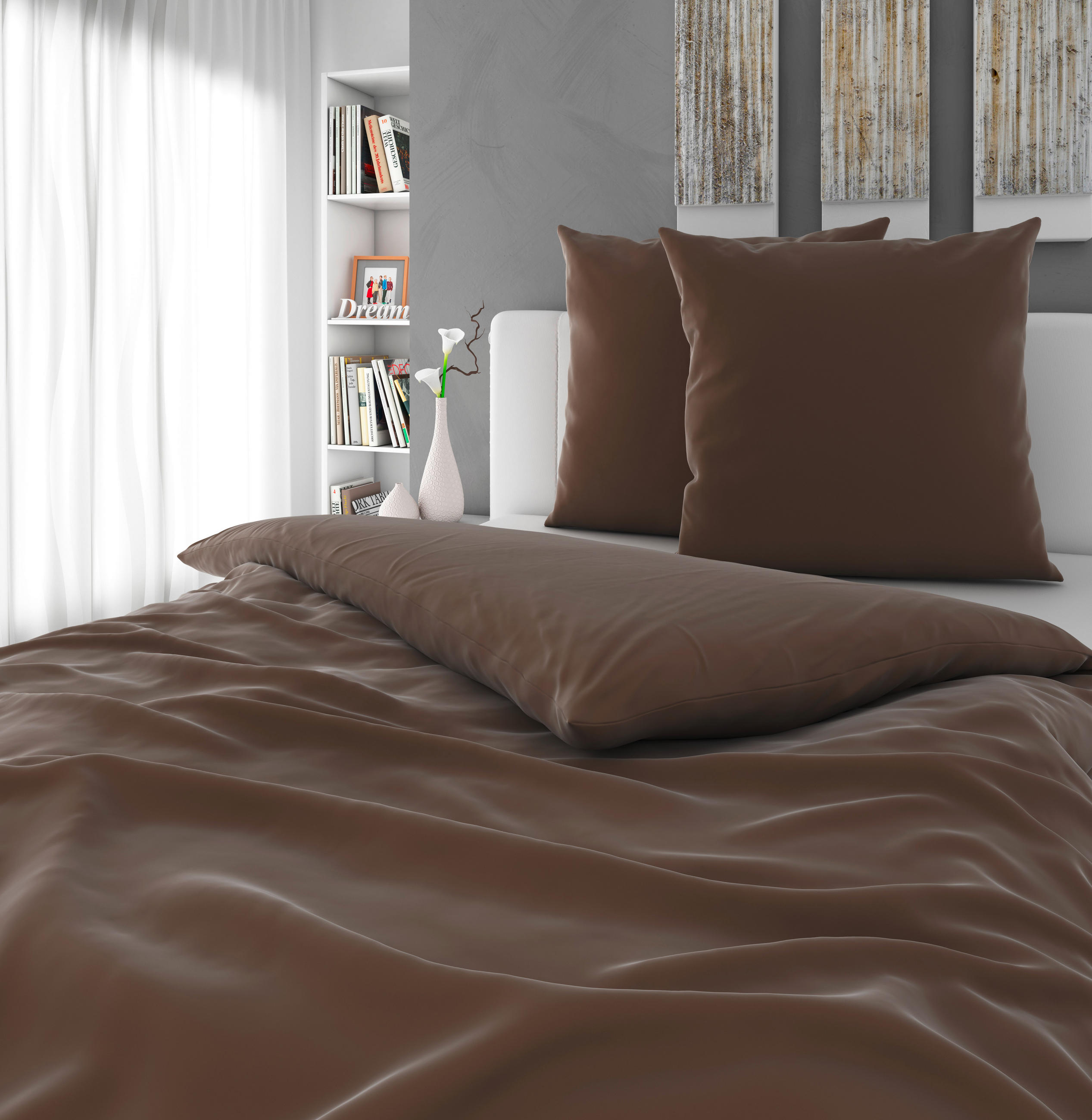 BETTWÄSCHE NIGIRI Satin 200/200 cm  - Cappuccino, Basics, Textil (200/200cm) - Bio:Vio