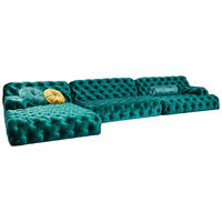 ECKSOFA in Velours Smaragdgrün  196/462 cm  - Smaragdgrün, Trend, Textil (196/462cm) - Bretz