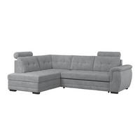 HÖRNSOFFA i mikrofiber, struktur grå  - svart/grå, Klassisk, textil/plast (183/251cm) - MID.YOU