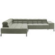 ECKSOFA  in Cord Dunkelgrün  216/321 cm  - Dunkelgrün/Schwarz, Design, Textil/Metall (216/321cm) - Hom`in