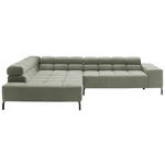 ECKSOFA  in Cord Dunkelgrün  216/321 cm  - Dunkelgrün/Schwarz, Design, Textil/Metall (216/321cm) - Hom`in
