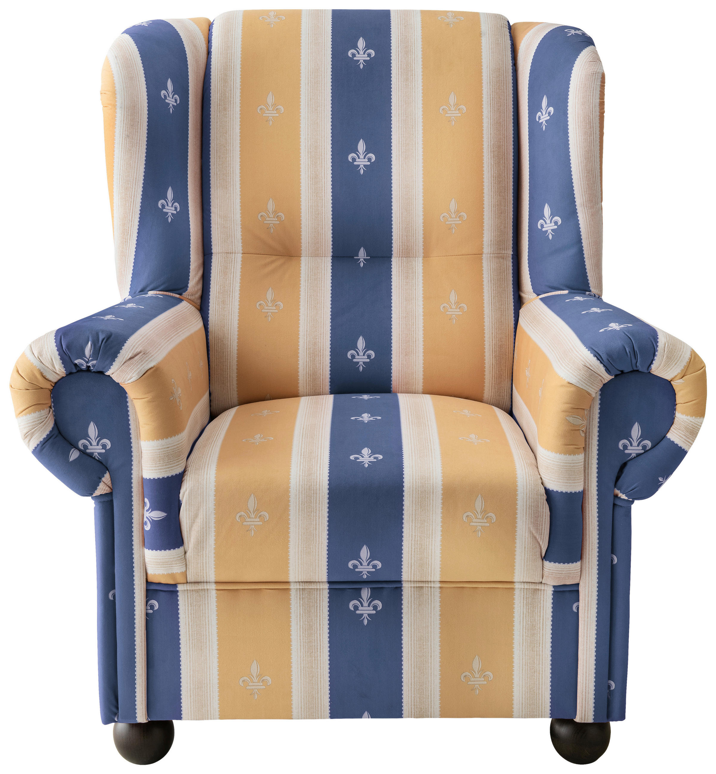 OHRENSESSEL in Mikrofaser Blau  - Wengefarben/Blau, Konventionell, Holz/Textil (92/102/89cm) - Livetastic