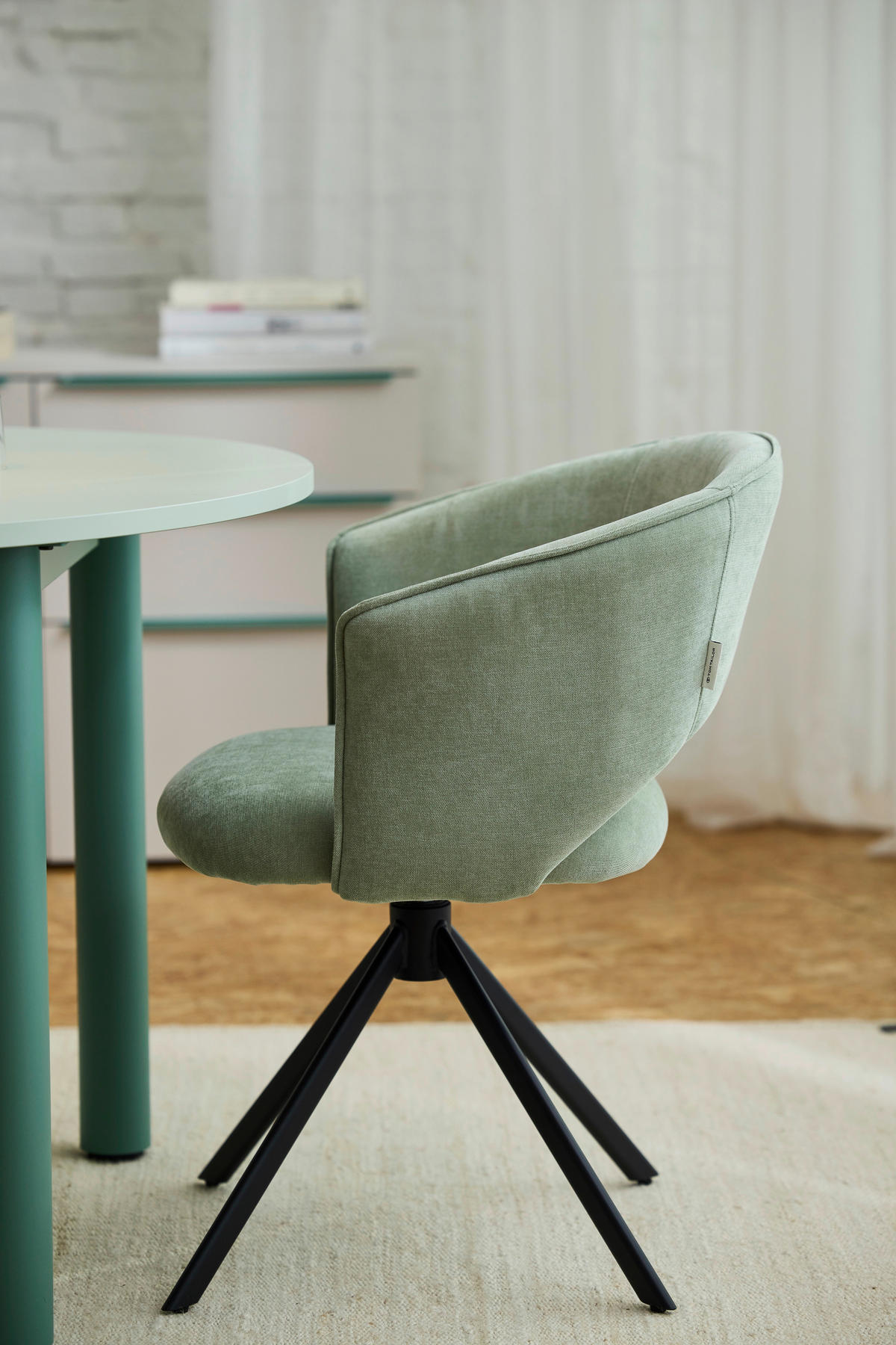 ARMLEHNSTUHL  in Stahl Chenille  - Beige/Schwarz, Basics, Textil/Metall (61,5/78,5/59cm) - Tom Tailor