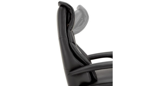 RELAXSESSEL in Leder Schwarz  - Edelstahlfarben/Schwarz, Design, Leder/Metall (75/112/88cm) - Dieter Knoll