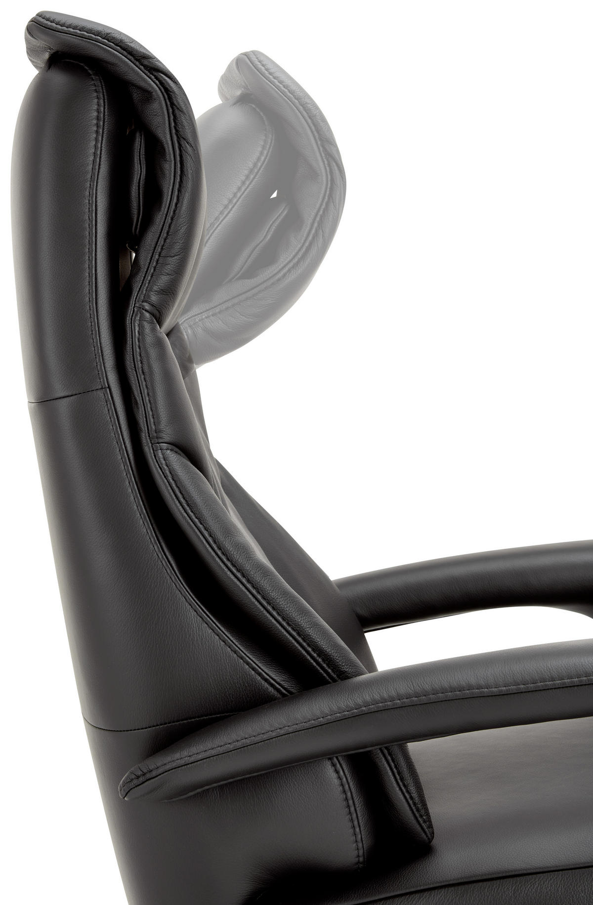 RELAXSESSEL in Leder Schwarz  - Edelstahlfarben/Schwarz, Design, Leder/Metall (75/117/88cm) - Dieter Knoll