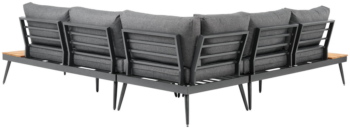 LOUNGEGARNITUR 247/247 cm Akazie Hartholz Aluminium  - Alufarben/Grau, MODERN, Holz/Textil (247/247cm) - Ambia Garden