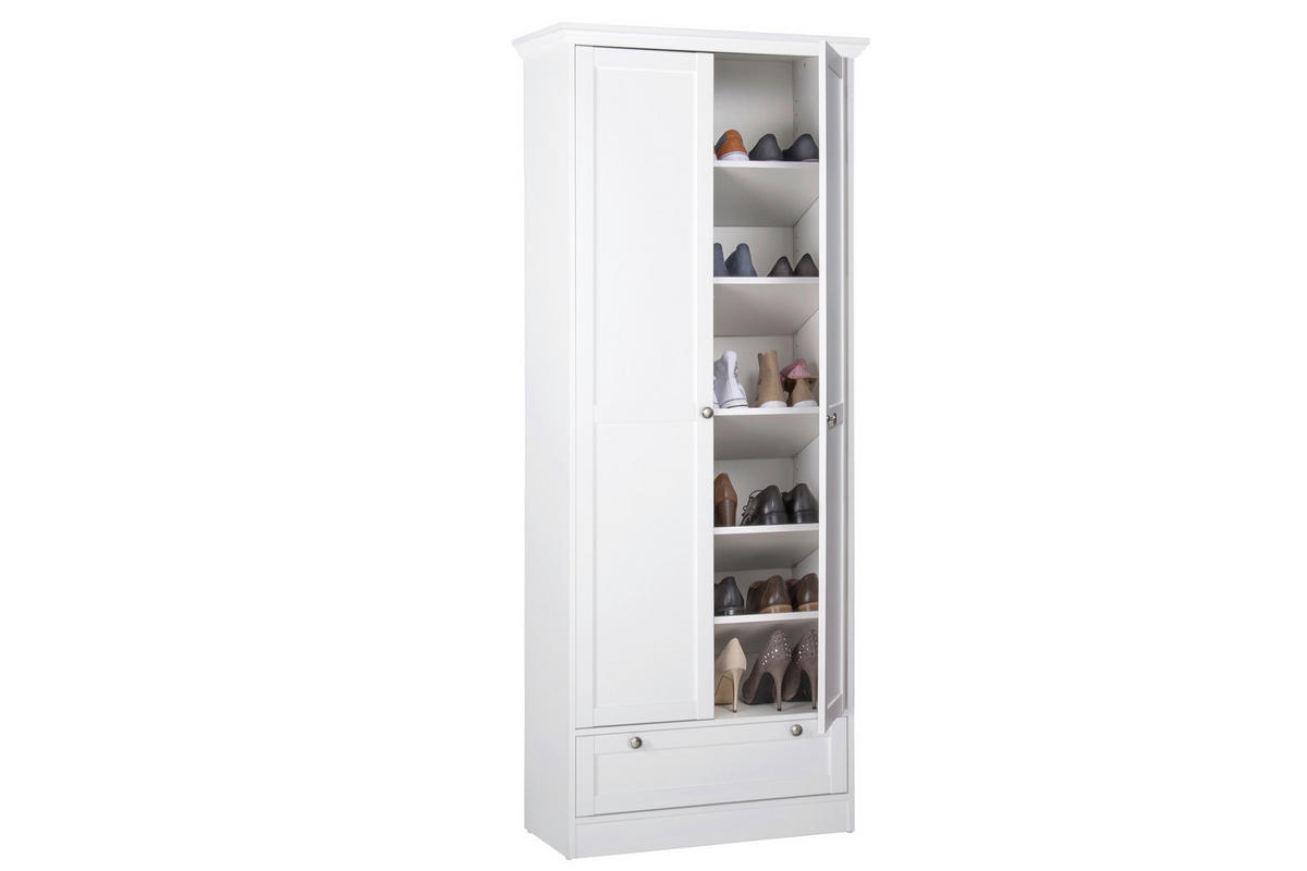 MEHRZWECKSCHRANK 80/200/39 cm  in Weiß  - Schwarz/Weiß, LIFESTYLE, Holzwerkstoff/Metall (80/200/39cm) - Carryhome