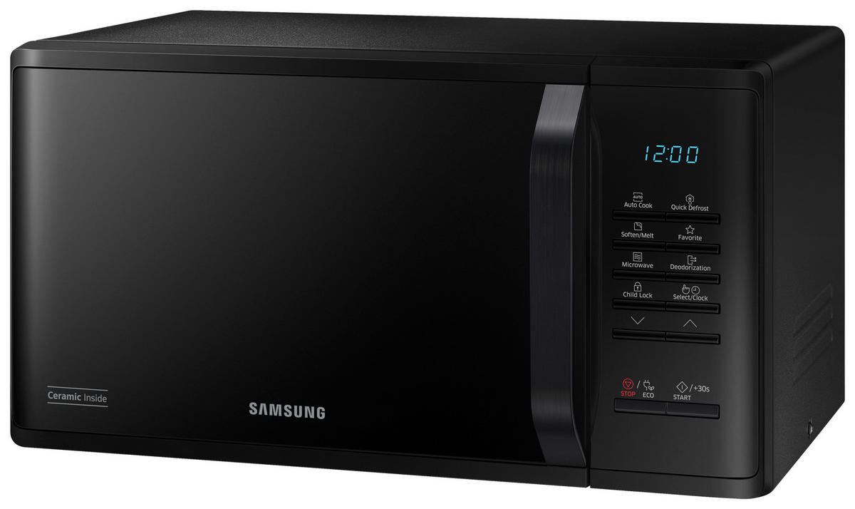 MIKROWELLE MS23K3513AK/EG  - Schwarz Hochglanz, Basics, Glas/Kunststoff (48,9/27,5/37,4cm) - Samsung