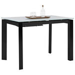ESSTISCH 110-155/70/77 cm Metall, Glas Grau, Schwarz rechteckig  - Schwarz/Grau, Design, Glas/Metall (110-155/70/77cm) - Dieter Knoll