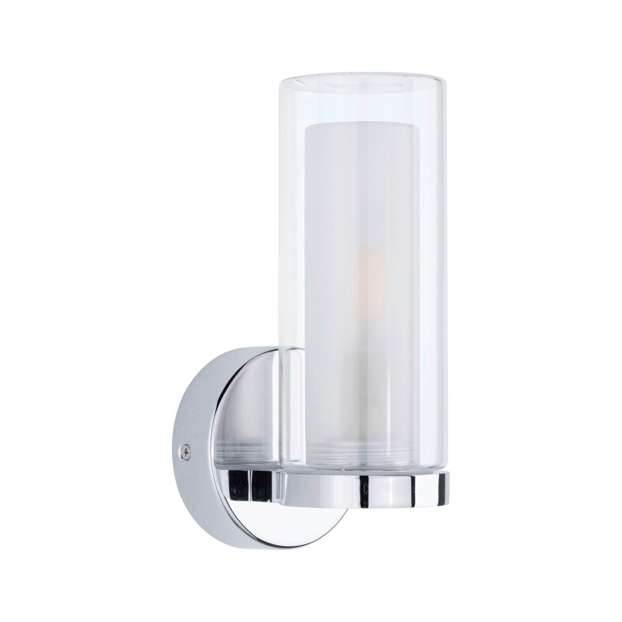 WANDLEUCHTE Luena 10,0/22,0/12,5 cm   - Chromfarben, Basics, Glas/Metall (10,0/22,0/12,5cm) - Paulmann