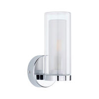 WANDLEUCHTE Luena 10,0/22,0/12,5 cm   - Chromfarben, Basics, Glas/Metall (10,0/22,0/12,5cm) - Paulmann