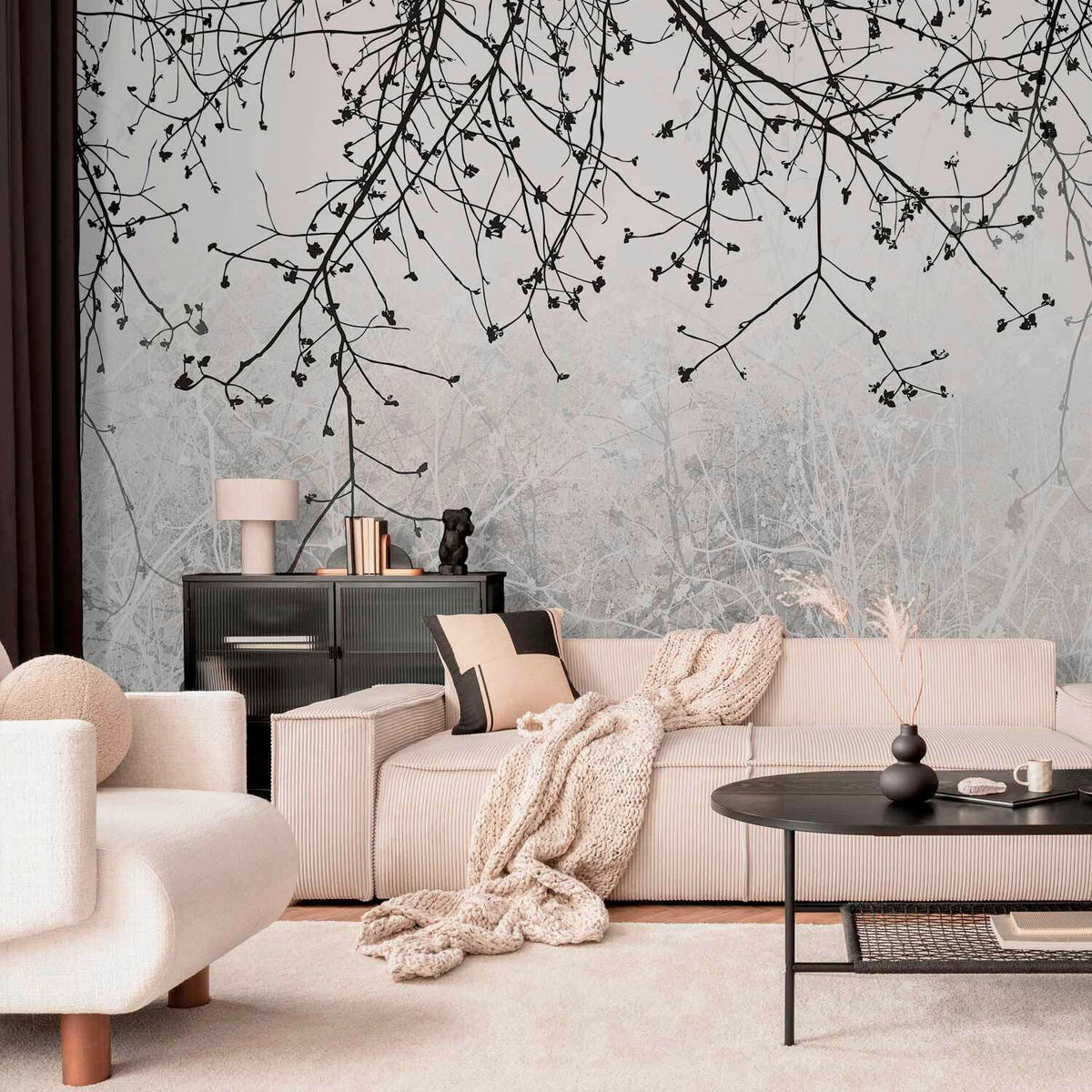 FOTOTAPETE  - Schwarz/Grau, LIFESTYLE, Textil (400/280cm) - artgeist