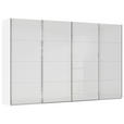 SCHWEBETÜRENSCHRANK  in Weiß  - Chromfarben/Weiß, Design, Glas/Holzwerkstoff (361/223/68cm) - Novel
