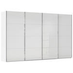 SCHWEBETÜRENSCHRANK  in Weiß  - Chromfarben/Weiß, Design, Glas/Holzwerkstoff (361/223/68cm) - Novel