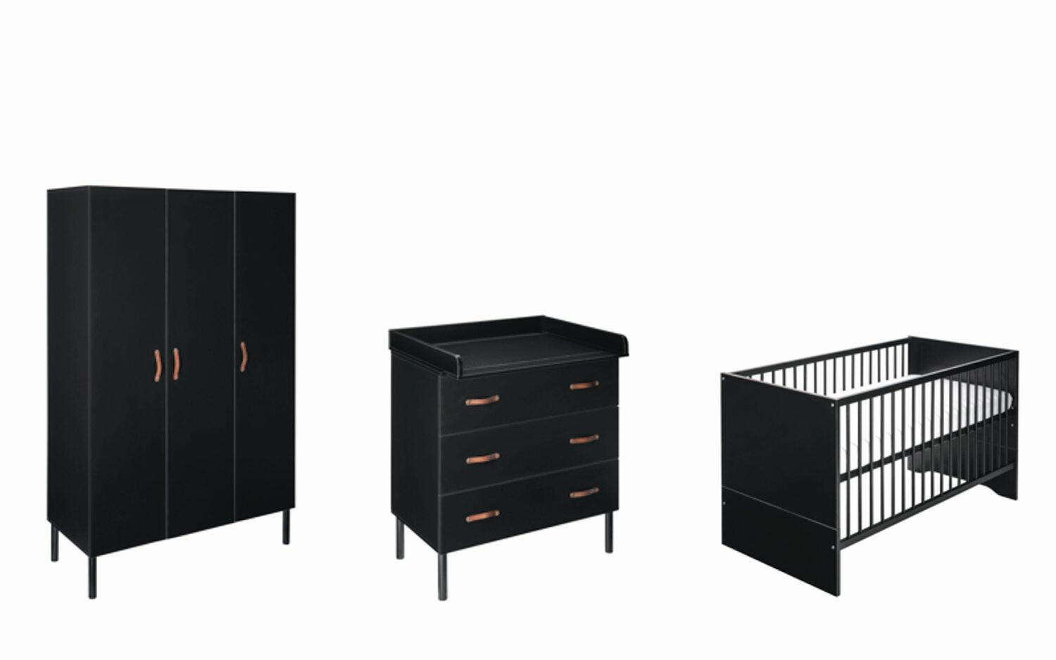 BABYZIMMER Meldody black  - Schwarz, Basics, Holz/Holzwerkstoff - Schardt