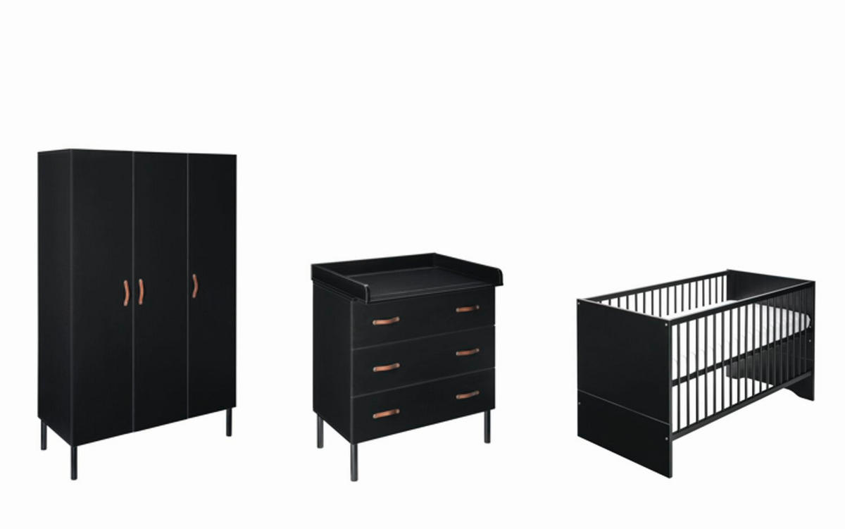 BABYZIMMER Meldody black  - Schwarz, Basics, Holz/Holzwerkstoff - Schardt