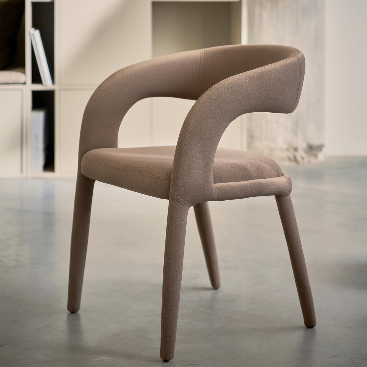 ARMLEHNSTUHL  in Webstoff  - Braun, MODERN, Textil (60/80/54cm) - Livetastic