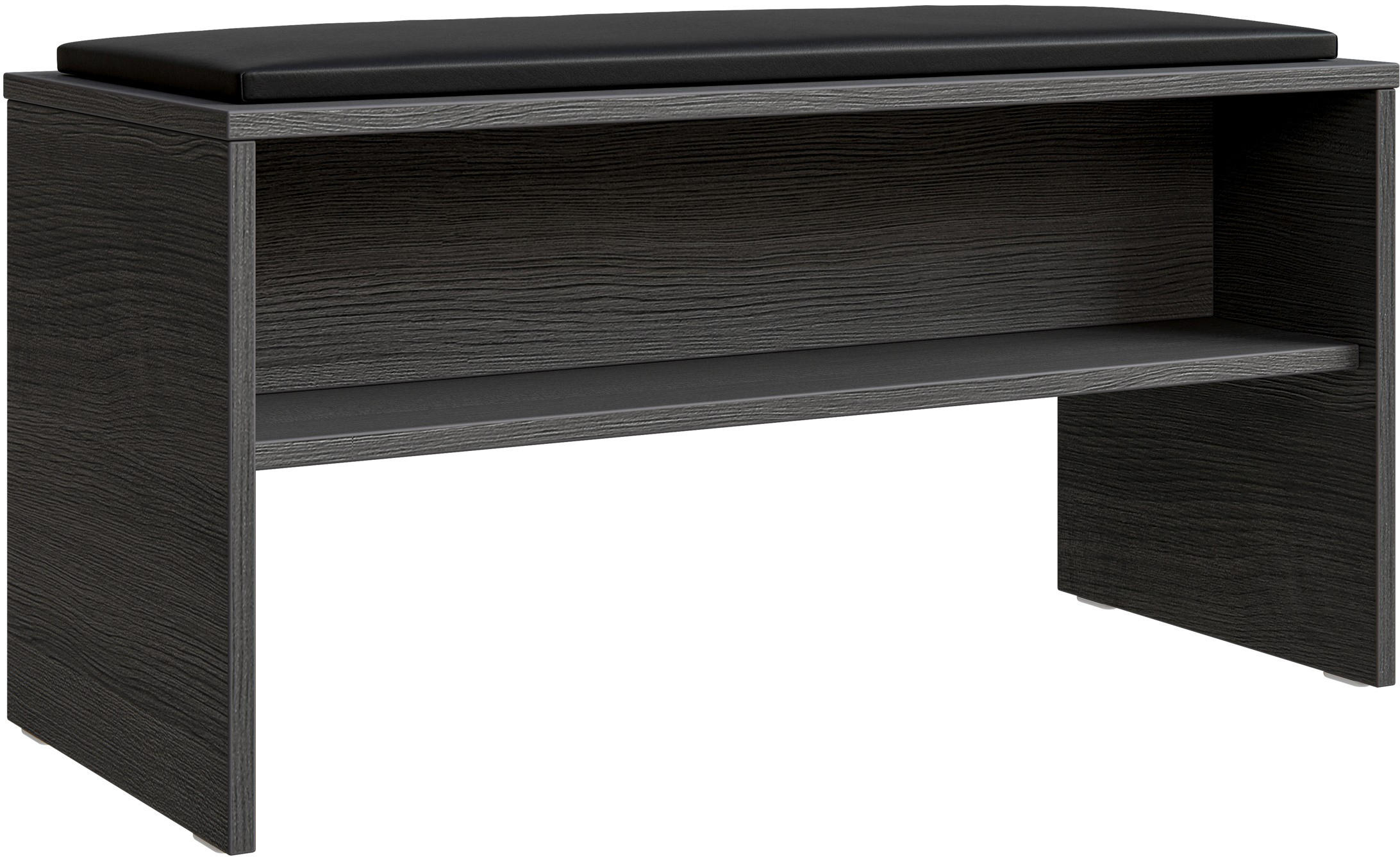 SITZBANK 90/48/40 cm Graphitfarben, Schwarz  - Graphitfarben/Schwarz, Basics, Textil (90/48/40cm) - Sadena