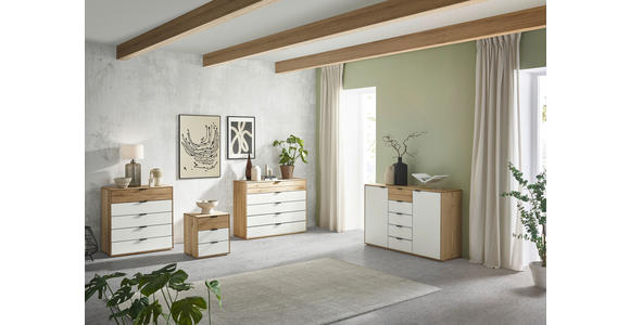 NACHTSCHRANK 50/58,4/44 cm Eiche massiv - Kaschmir/Eichefarben, Natur, Glas/Holz (50/58,4/44cm) - Valnatura