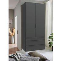 FALTTÜRENSCHRANK 100/236/58 cm 1-türig Graphitfarben  - Schwarz/Graphitfarben, Design, Holzwerkstoff (100/236/58cm) - Boxxx