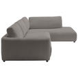 ECKSOFA  in Chenille Grau  307/224 cm  - Schwarz/Grau, KONVENTIONELL, Kunststoff/Textil (307/224cm) - Hom`in