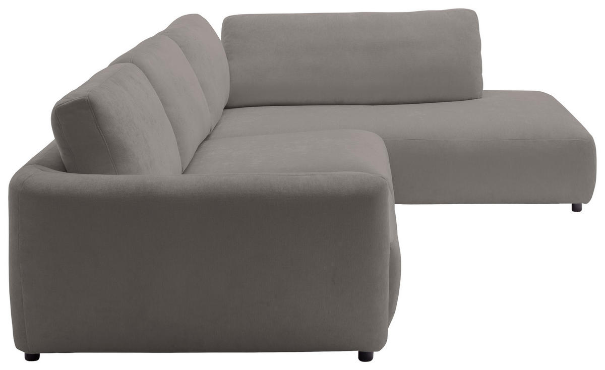 ECKSOFA  in Chenille Grau  307/224 cm  - Schwarz/Grau, KONVENTIONELL, Kunststoff/Textil (307/224cm) - Hom`in
