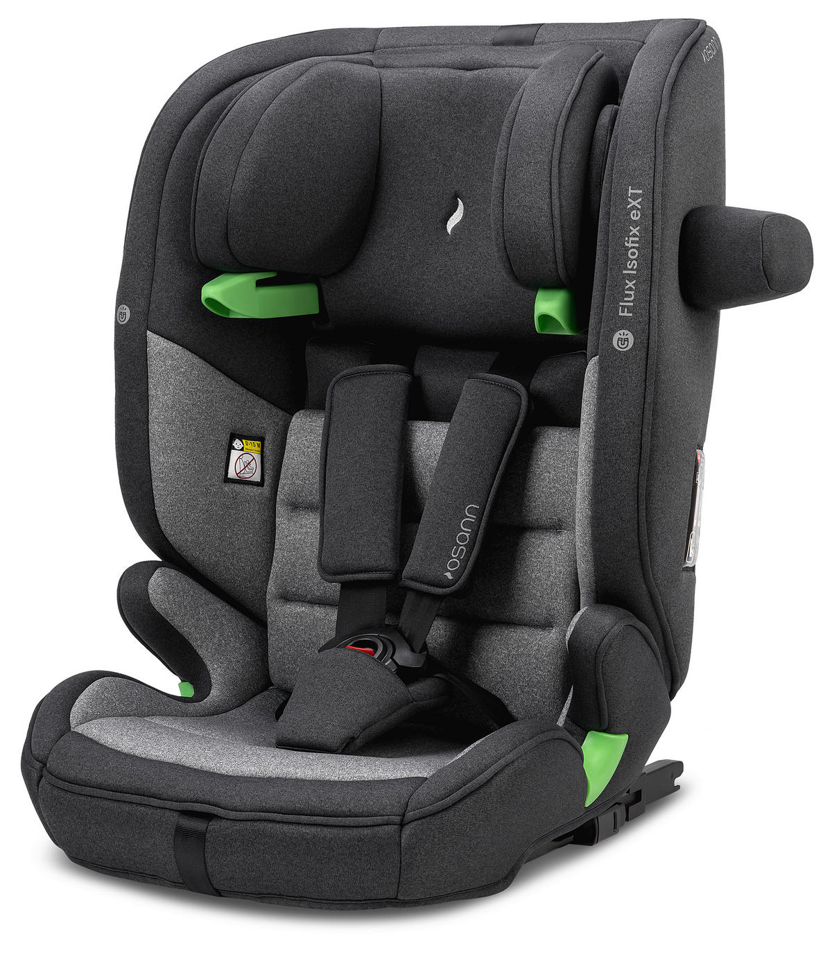 KINDERAUTOSITZ Flux Isofix eXT  - Schwarz/Grau, Basics, Kunststoff/Textil (44/61.5/47cm) - Osann
