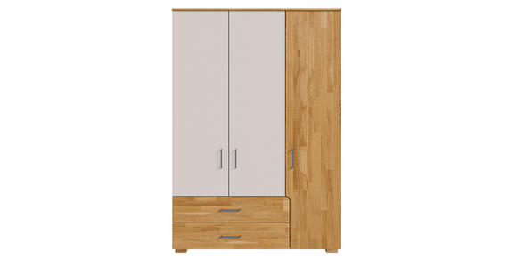 DREHTÜRENSCHRANK  in Grau, Eichefarben  - Eichefarben/Silberfarben, KONVENTIONELL, Holz/Holzwerkstoff (145/212/60cm) - Cantus