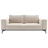 2-SITZER-SOFA in beflockt Creme  - Creme/Schwarz, Design, Holz/Textil (250/87/95cm) - MID.YOU