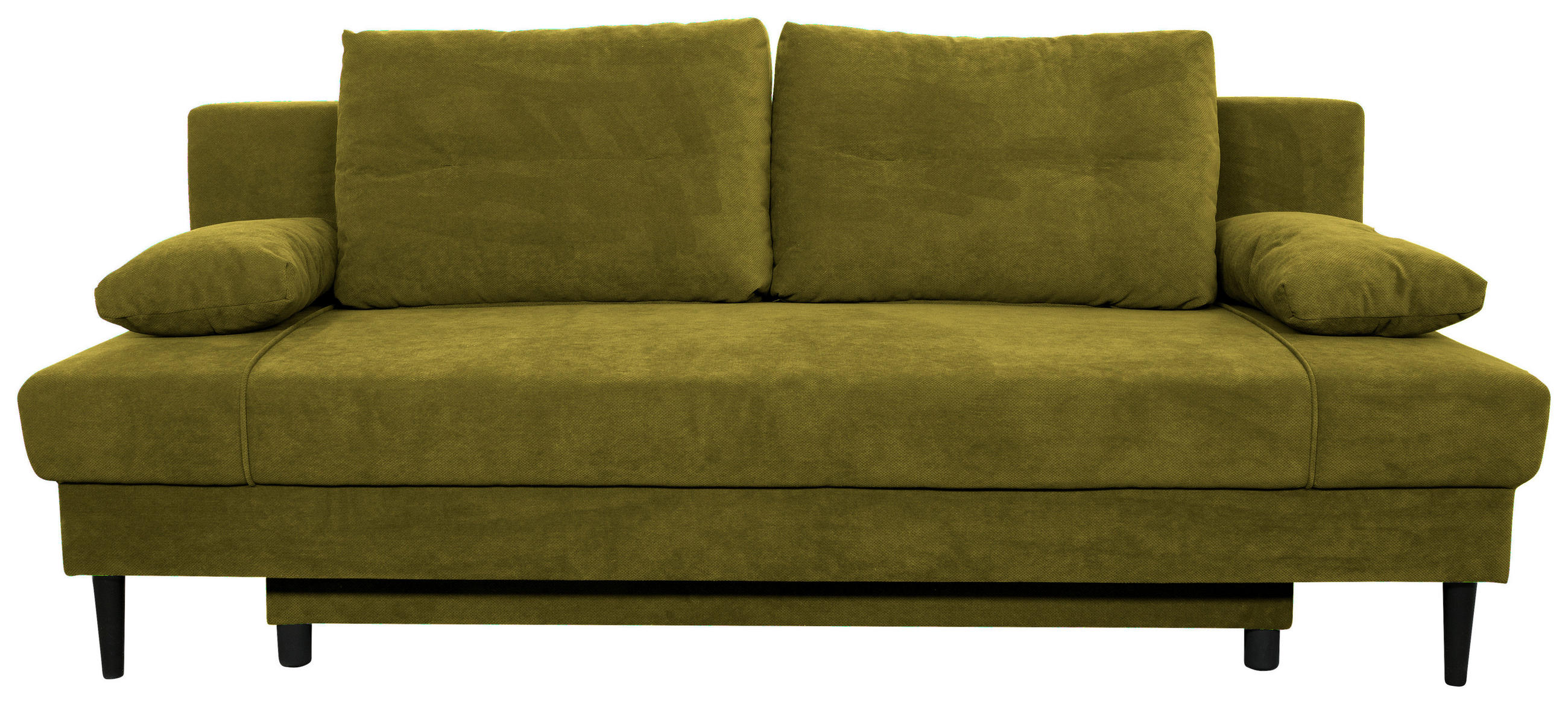 SCHLAFSOFA Webstoff Olivgrün  - Schwarz/Olivgrün, KONVENTIONELL, Holz/Kunststoff (199/88/88cm) - Carryhome