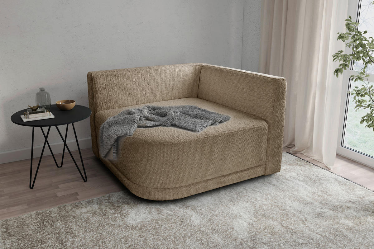 SOFA Struktur Goldbraun  - Goldbraun/Creme, Trend, Kunststoff/Textil (110/75/115cm) - Livetastic