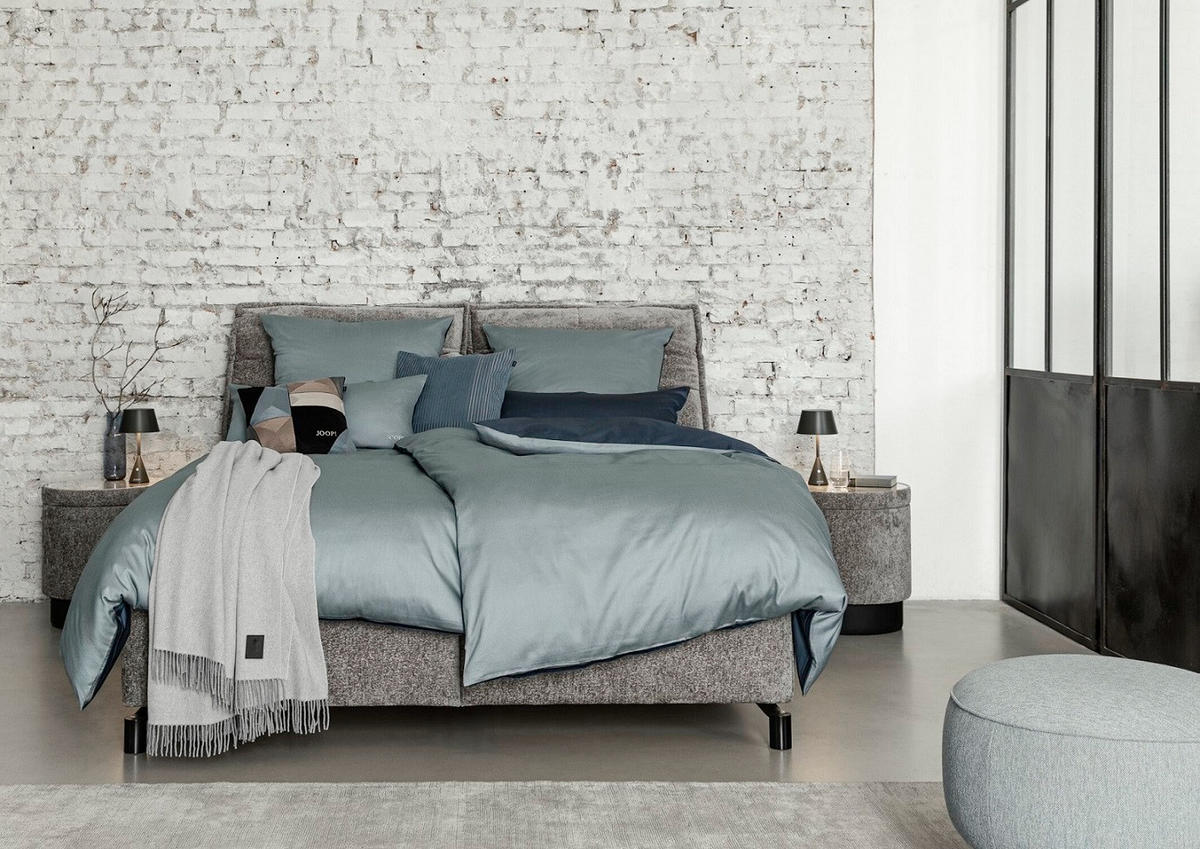 BETTWÄSCHESET Makosatin 160/210 cm  70 cm/50 cm  - Salbeigrün, Design, Textil (160/210cm) - Joop!