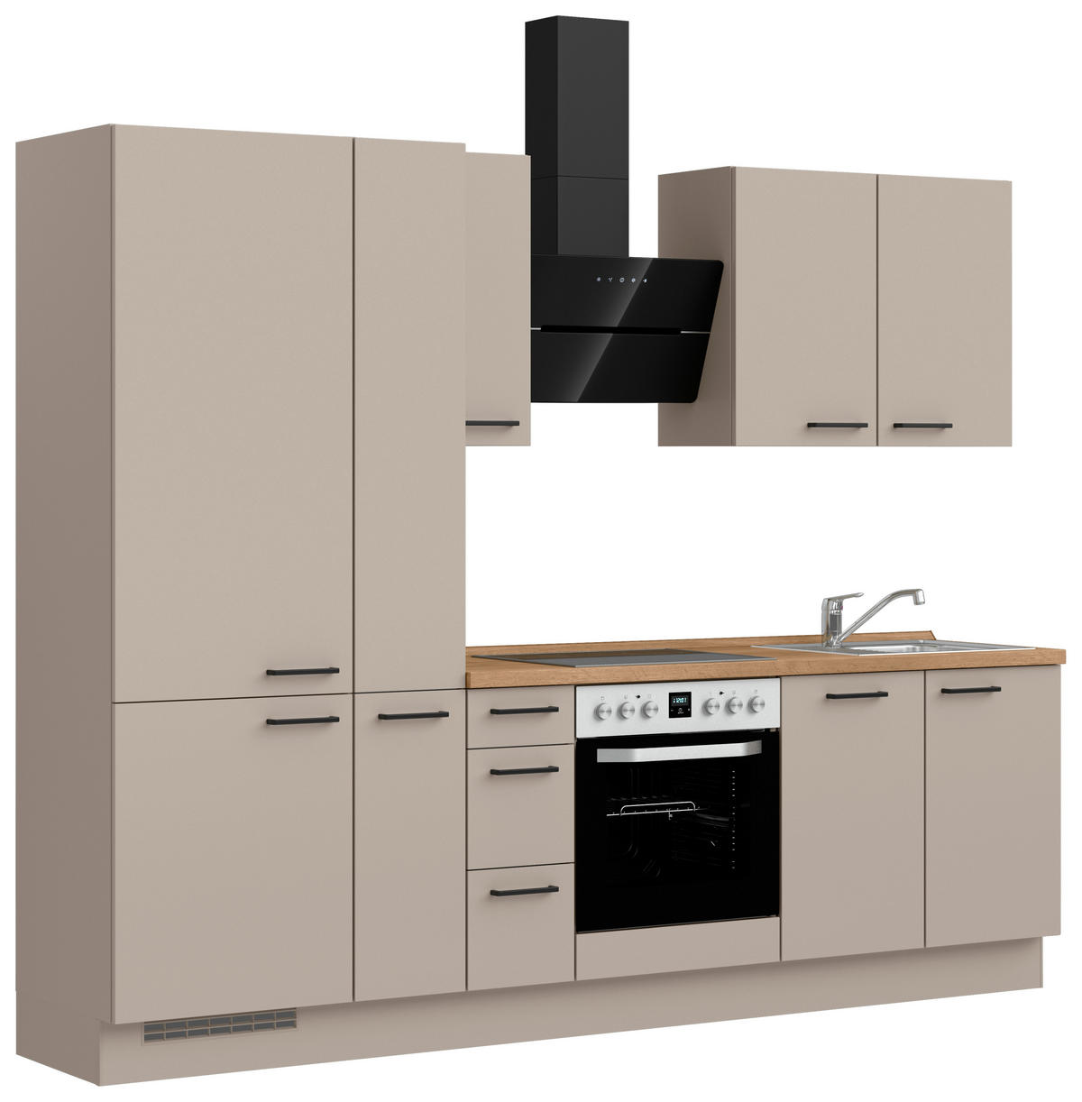 KÜCHENLEERBLOCK Easytouch 270 cm  in Eichefarben, Sandfarben  - Sandfarben/Eichefarben, MODERN, Holzwerkstoff/Metall (270cm) - Nobilia