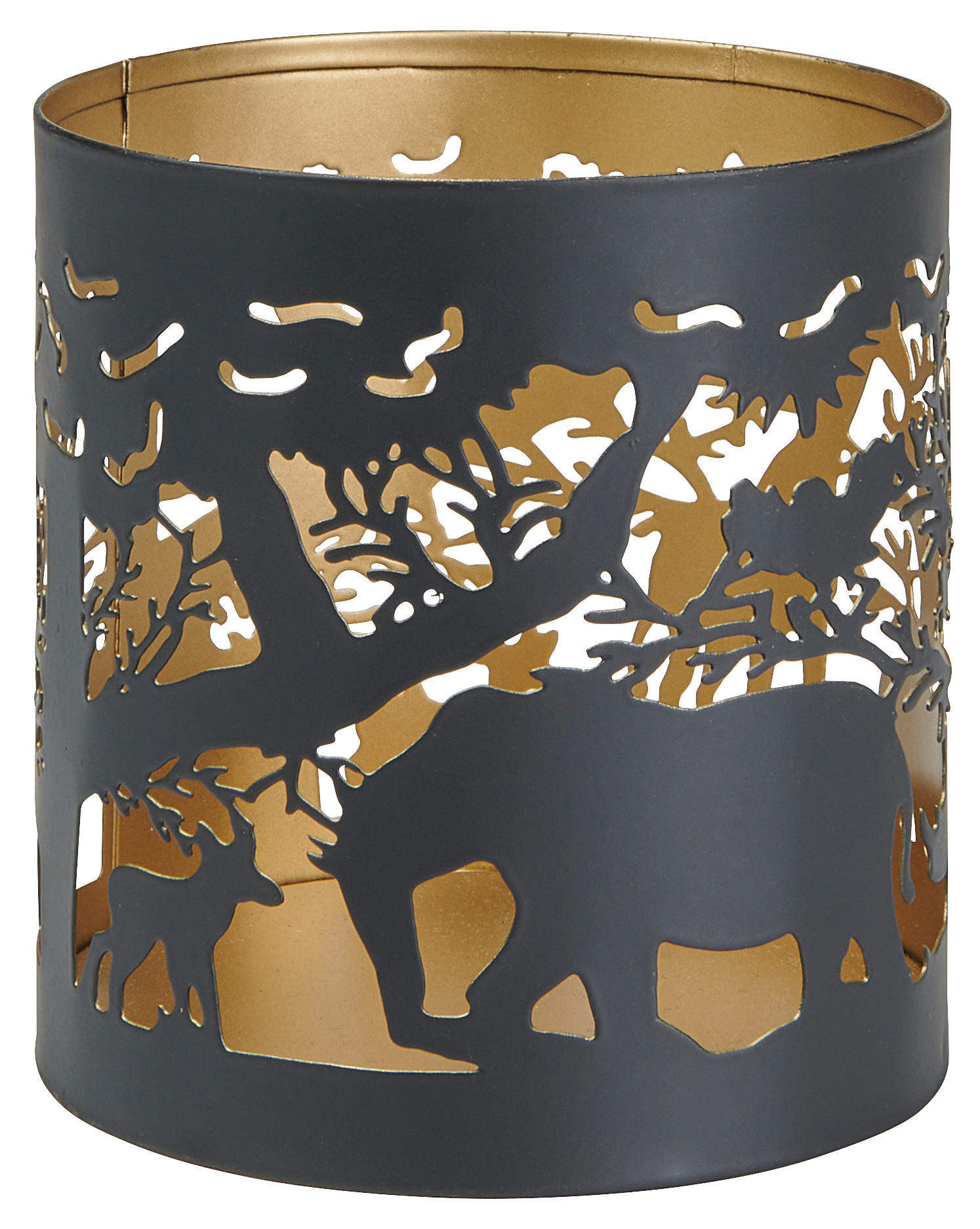 SVIETNIK  kov - čierna/zlatá, Trend, kov (9/10cm) - Ambia Home