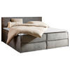 BOXBETT 160/200 cm,  in Hellgrau, Bettkasten, Topper, H3 + H3 = fest  - Hellgrau/Schwarz, Design, Kunststoff/Textil (160/200cm) - Chameo