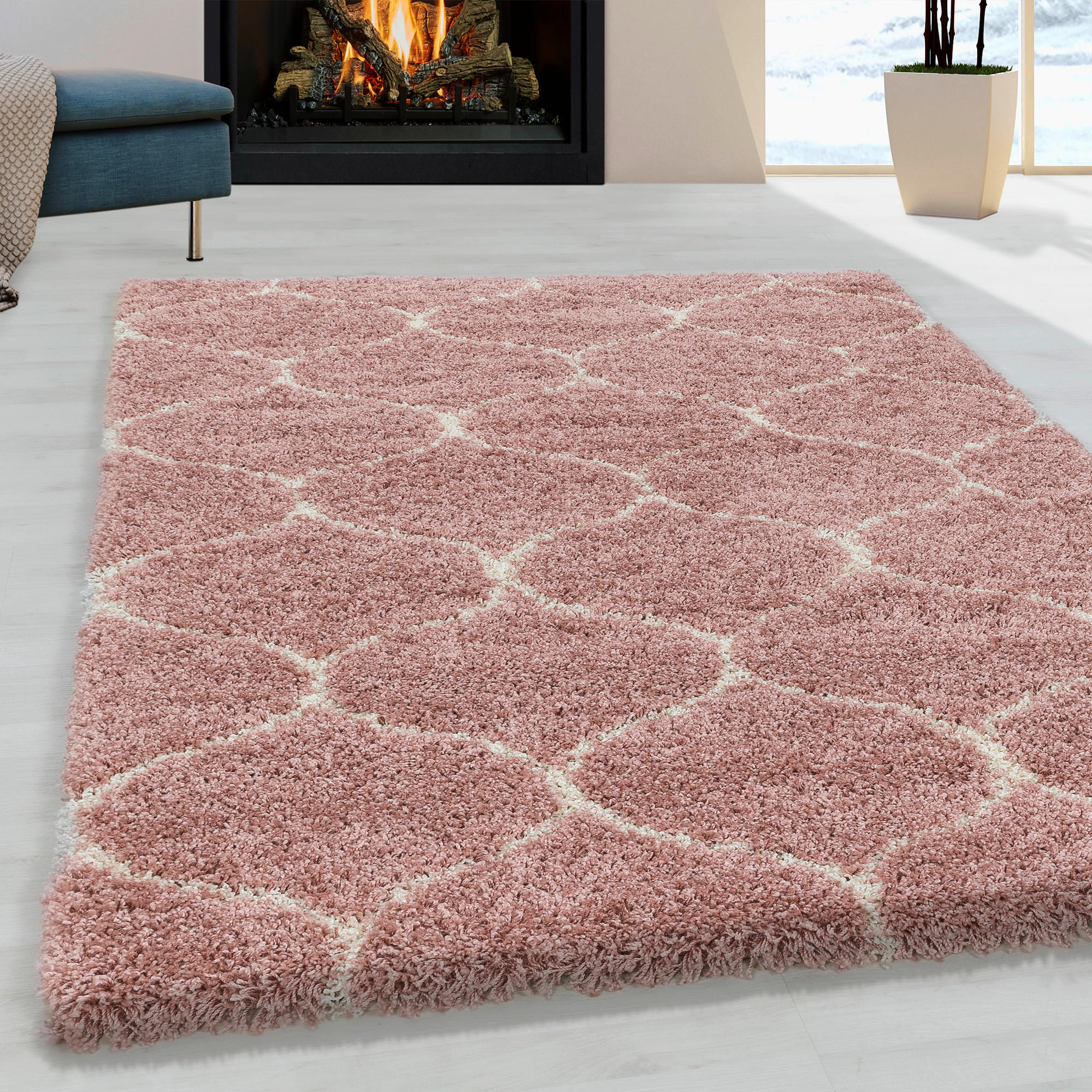 VÄVD MATTA 60/110 cm Salsa 3201 Rosa  - rosa, Design, textil (60/110cm)