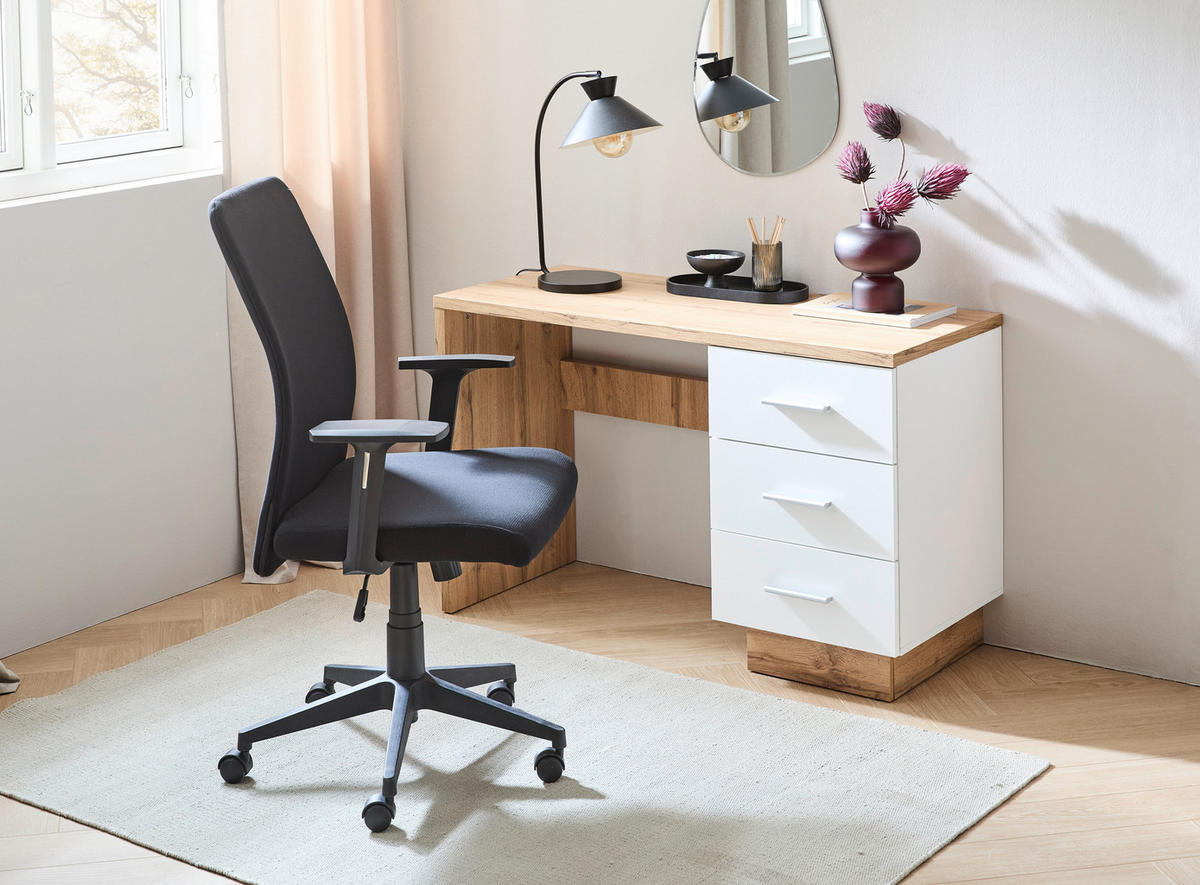 SCHREIBTISCH 120/50/75 cm  in Weiß, Eiche Wotan  - Eichefarben/Eiche Wotan, MODERN, Holzwerkstoff/Kunststoff (120/50/75cm) - Hom`in