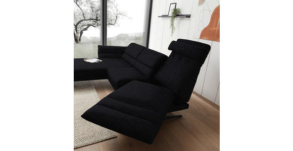 ECKSOFA  in Flachgewebe Schwarz  176-217/279-327 cm  - Schwarz, Design, Textil/Metall (176-217/279-327cm) - Dieter Knoll