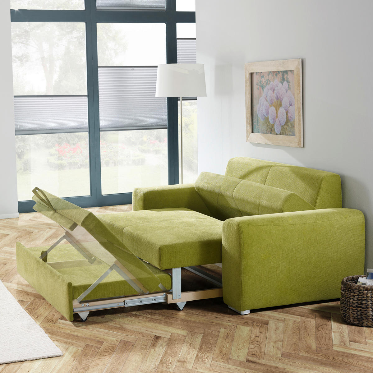 SCHLAFSOFA Anthrazit  - Chromfarben/Anthrazit, Design, Holz/Textil (199/92/97cm) - Livetastic