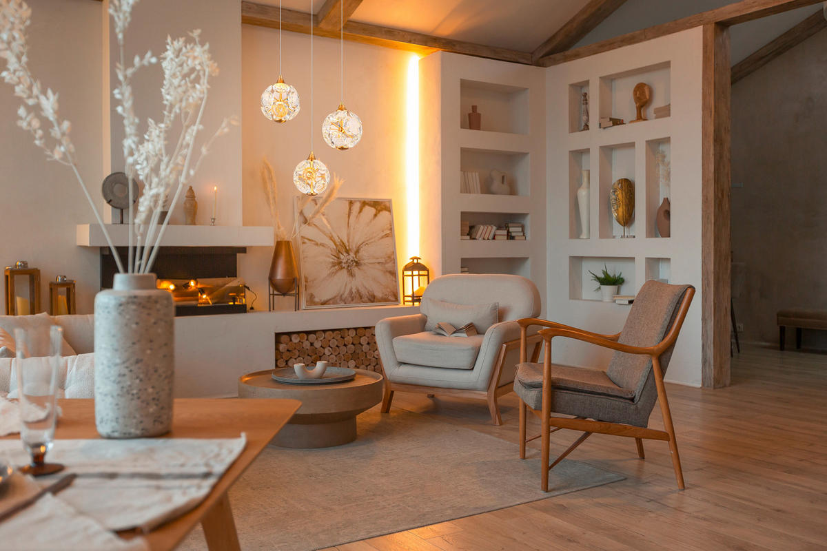 LED-HÄNGLAMPA VIRINA 42/15 cm  - klar/guldfärgad, Klassisk, metall/glas (42/15cm) - Globo