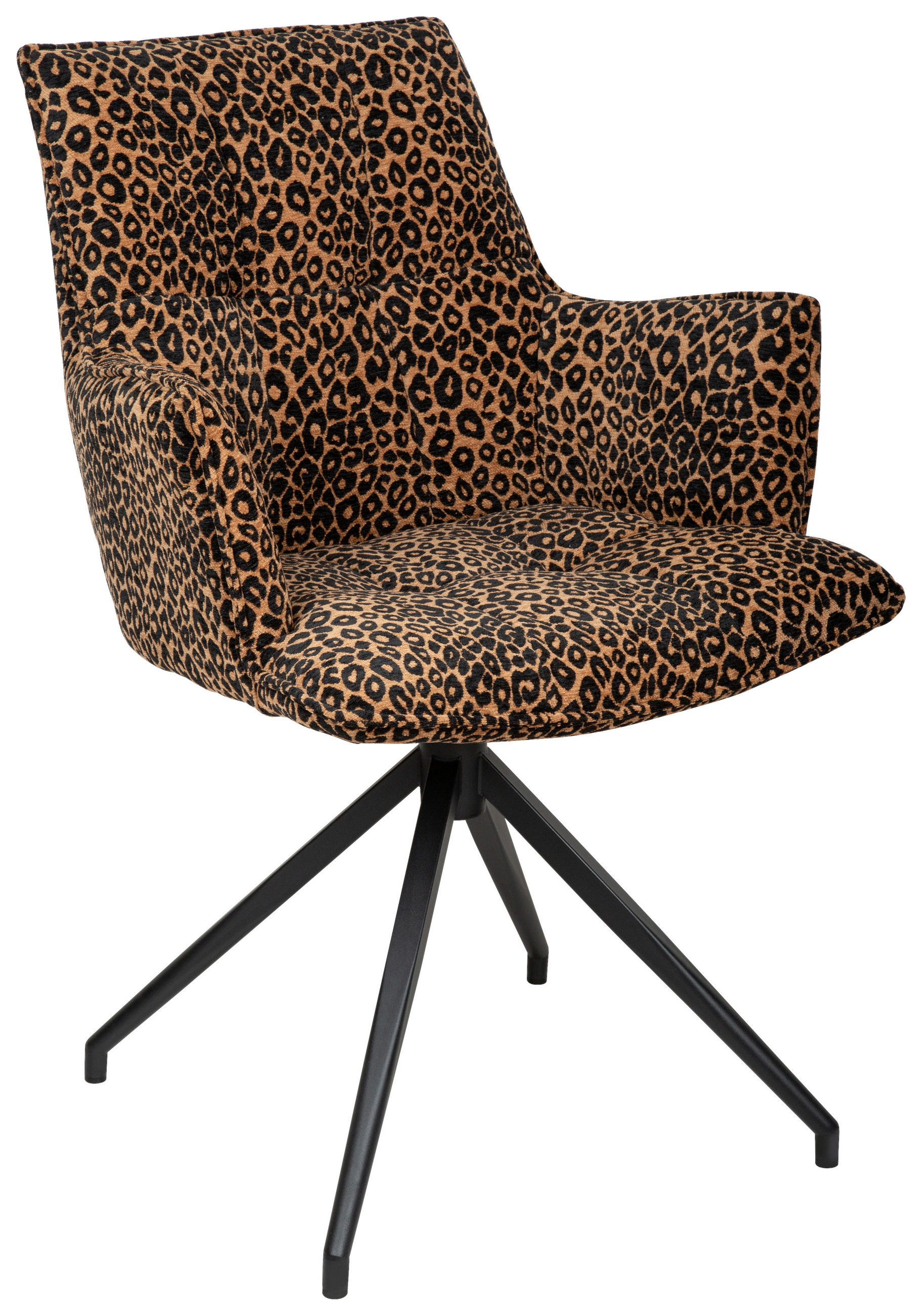 ARMLEHNSTUHL  in Eisen Jacquard  - Schwarz/Braun, Design, Textil/Metall (59/89.5/63cm) - Novel