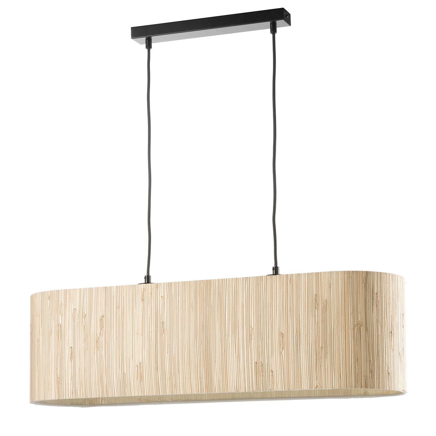 PENDELLEUCHTE MADU 78/22/105 cm   - Creme/Schwarz, Natur, Textil/Metall (78/22/105cm)